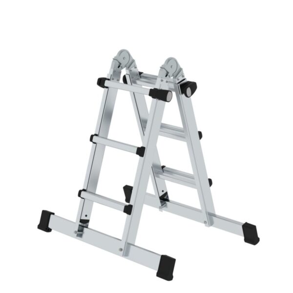 Günzburger Steigtechnik Teleskopleiter 4-teilig mit Traverse 4x3 Sprossen