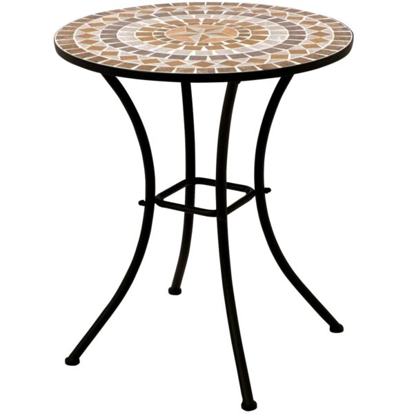 Bistrotisch 60cm rund, Eisen + Tischplatte Mosaik terracotta