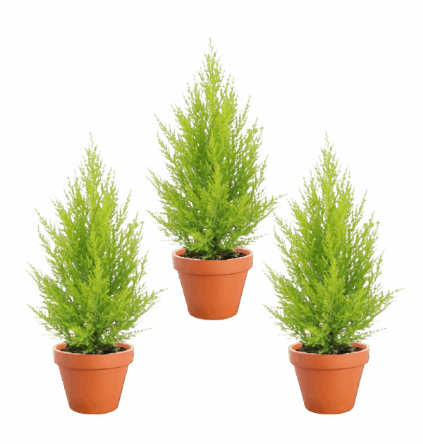 3er-Set Zimmerzypresse | Goldcrest | +/- 45-55cm | ø 12-15cm Topf