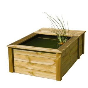 Teichbecken-Set mit Holzumrandung Quadro Wood III