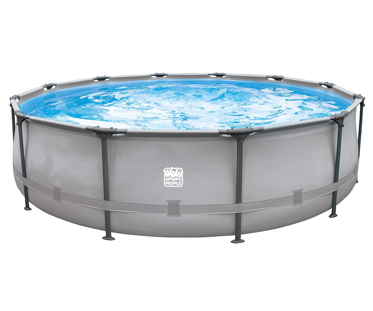 Stahlrahmenpool-Set mit Filterpumpe, grau