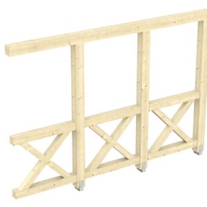 Seitenwand Andreaskreuz, Wandanbau Fichte