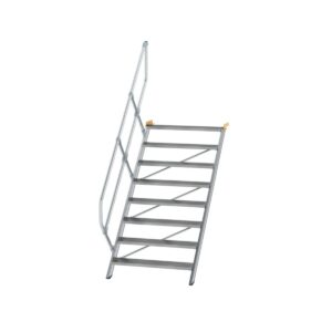 Günzburger Steigtechnik Treppe 45° Stufenbreite 1000 mm 8 Stufen Aluminium geriffelt
