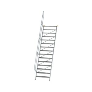 Günzburger Steigtechnik Treppe 60° Stufenbreite 1000 mm 15 Stufen Aluminium geriffelt