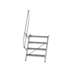 Günzburger Steigtechnik Treppe 60° Stufenbreite 800 mm 4 Stufen Aluminium geriffelt