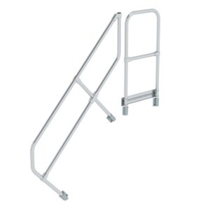 Günzburger Steigtechnik Zweiter Handlauf für Treppe mit Plattform 45° 5 Stufen