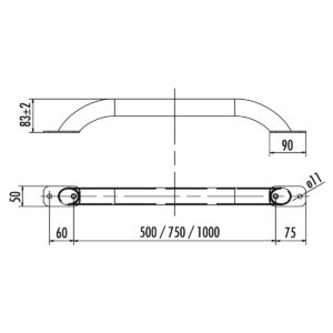 Hailo Professional Haltegriff 500mm A2 1.4301