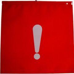 Schlussfahne 30 x 30 cm mit Aufdruck Ausrufezeichen