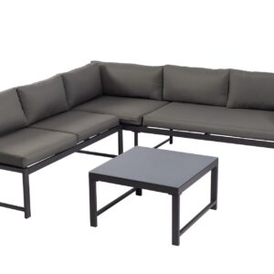 Ecksofa mit Liegefunktion und Tisch, Aluminium