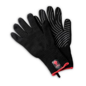 Grillen - risikofrei und einfach 3 Grillhandschuh-Set aus Kevlar Schwarz, lang mit Silikonnoppen