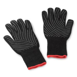 Grillen - risikofrei und einfach 2 Grillhandschuh-Set aus Kevlar Schwarz, lang mit Silikonnoppen