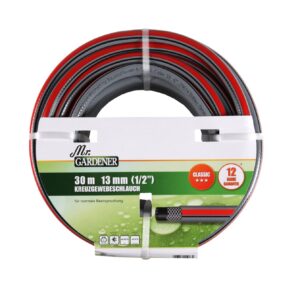 Kreuzgewebe-Gartenschlauch Classic rot/schwarz