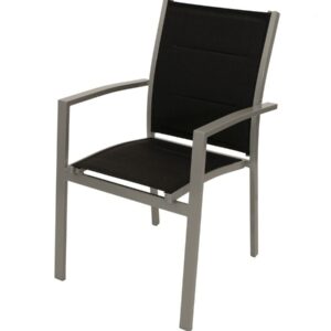 Stapelsessel Aluminium und Kunstgewebe schwarz