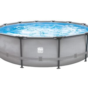 Stahlrahmenpool-Set mit Filterpumpe, grau