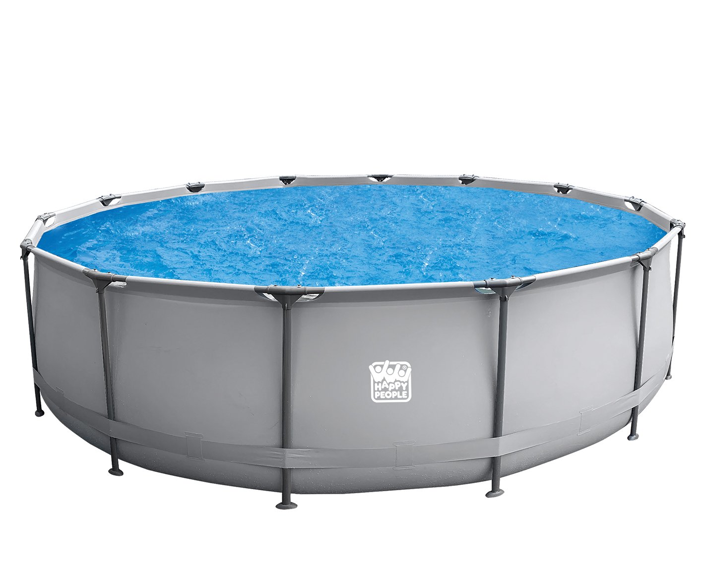 Stahlrahmenpool-Set mit Filterpumpe, grau