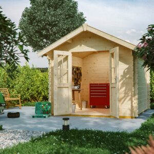 Gartenhaus Palma , mit Vordach natur