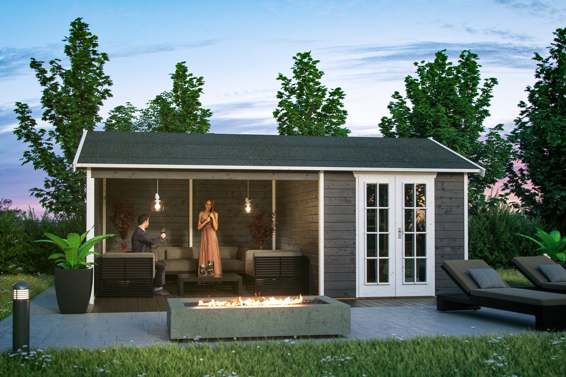 Gartenhaus Tilburg 613x380cm, 28mm 1 Gartenhaus Tilburg 613x380cm, 28mm