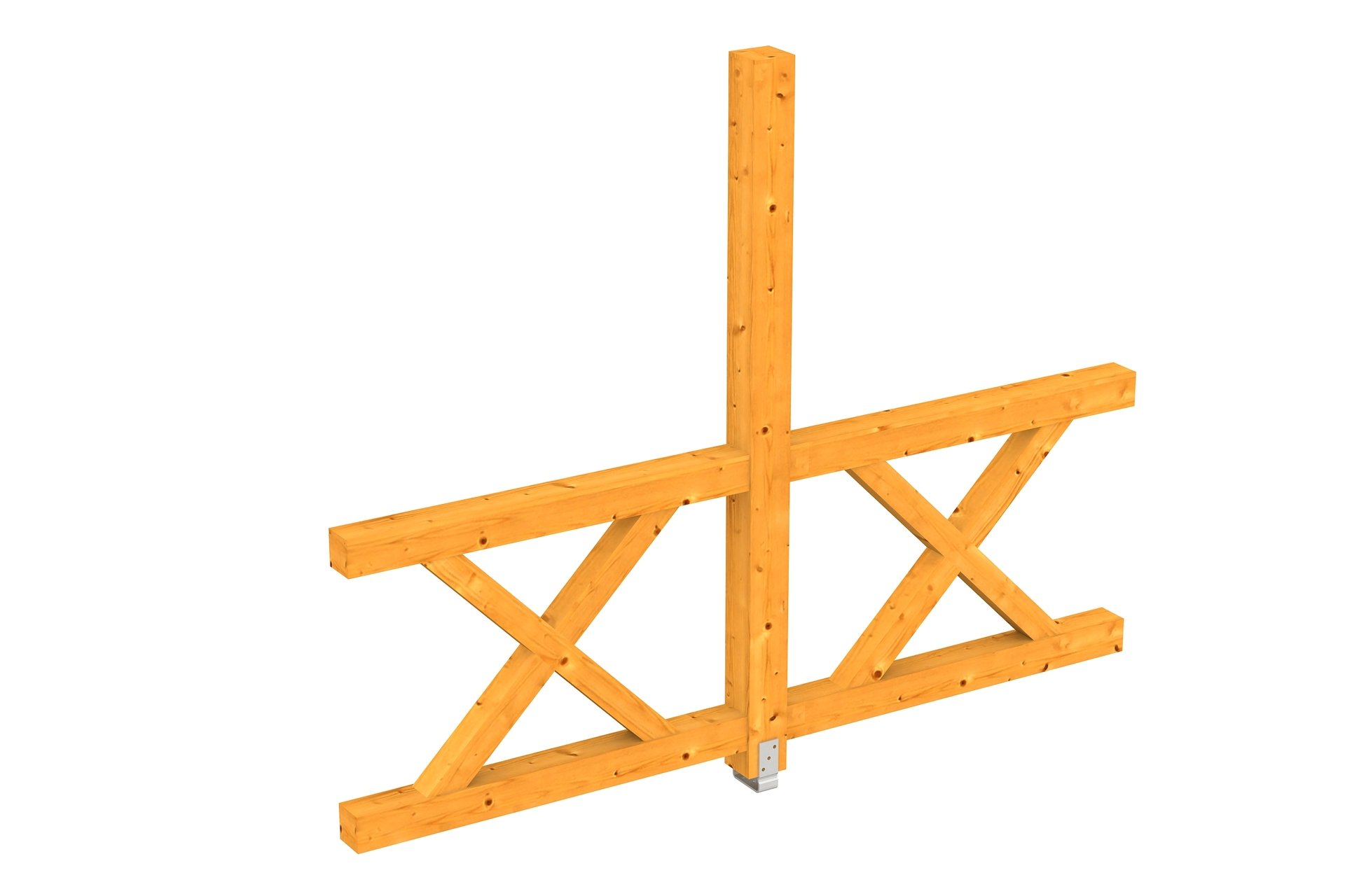 Seitenwand Andreaskreuz, freistehehend Fichte 1 Seitenwand Andreaskreuz, freistehehend Fichte