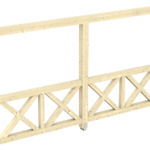 Seitenwand Andreaskreuz, Wandanbau Fichte