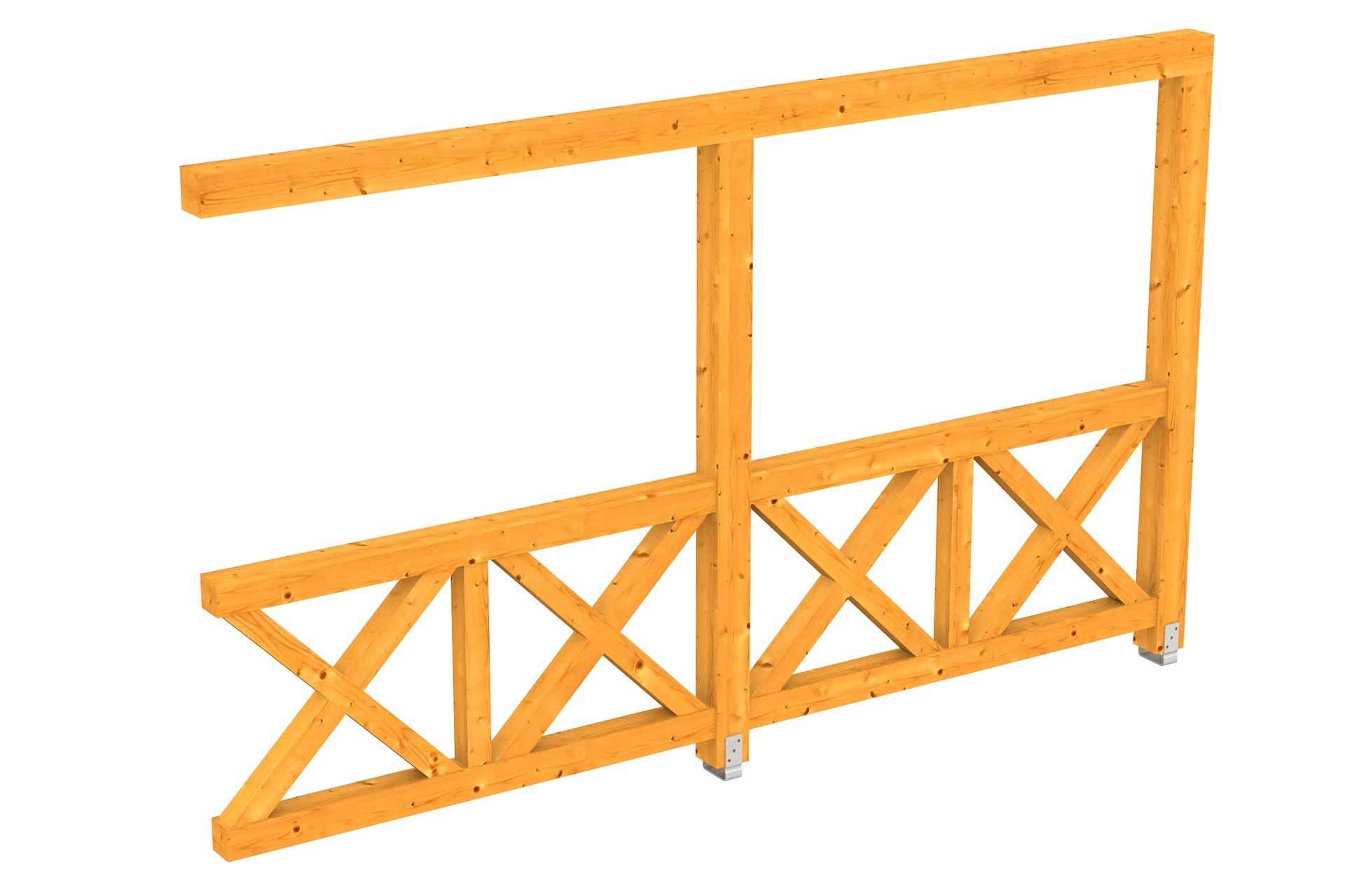 Seitenwand Andreaskreuz, Wandanbau Fichte 1 Seitenwand Andreaskreuz, Wandanbau Fichte