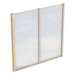 Seitenwand m. Polycarbonat, freistehend Fichte