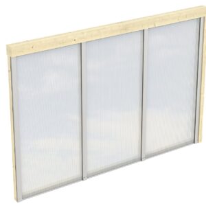 Seitenwand m. Polycarbonat, Wandanbau Fichte