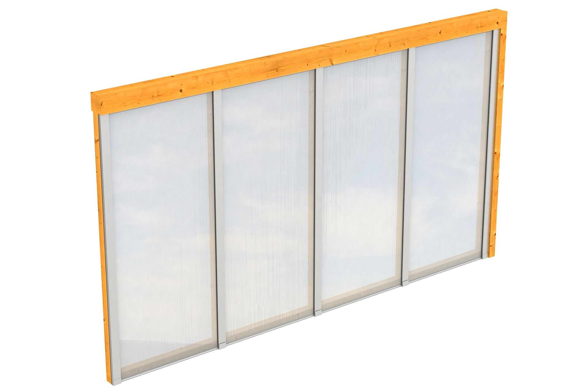 Seitenwand m. Polycarbonat, Wandanbau Fichte 1 Seitenwand m. Polycarbonat, Wandanbau Fichte