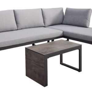 Multi-Lounge-Set, 3-teilig, Kissen, Alu-Gestell