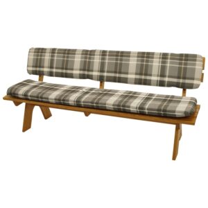 Auflagenset für Bank 4-Sitzer, grau/beige kariert, 2-teilig