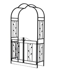 Rosenbogen mit Torpforte, Stahl, schwarz