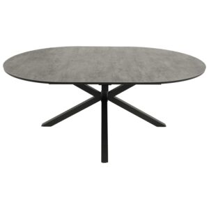 Ausziehtisch rund/oval 140/200x140cm, Alu + ECP anthrazit