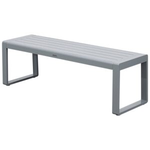 Hockerbank mit Kufengestell 138cm, Aluminium silbergrau