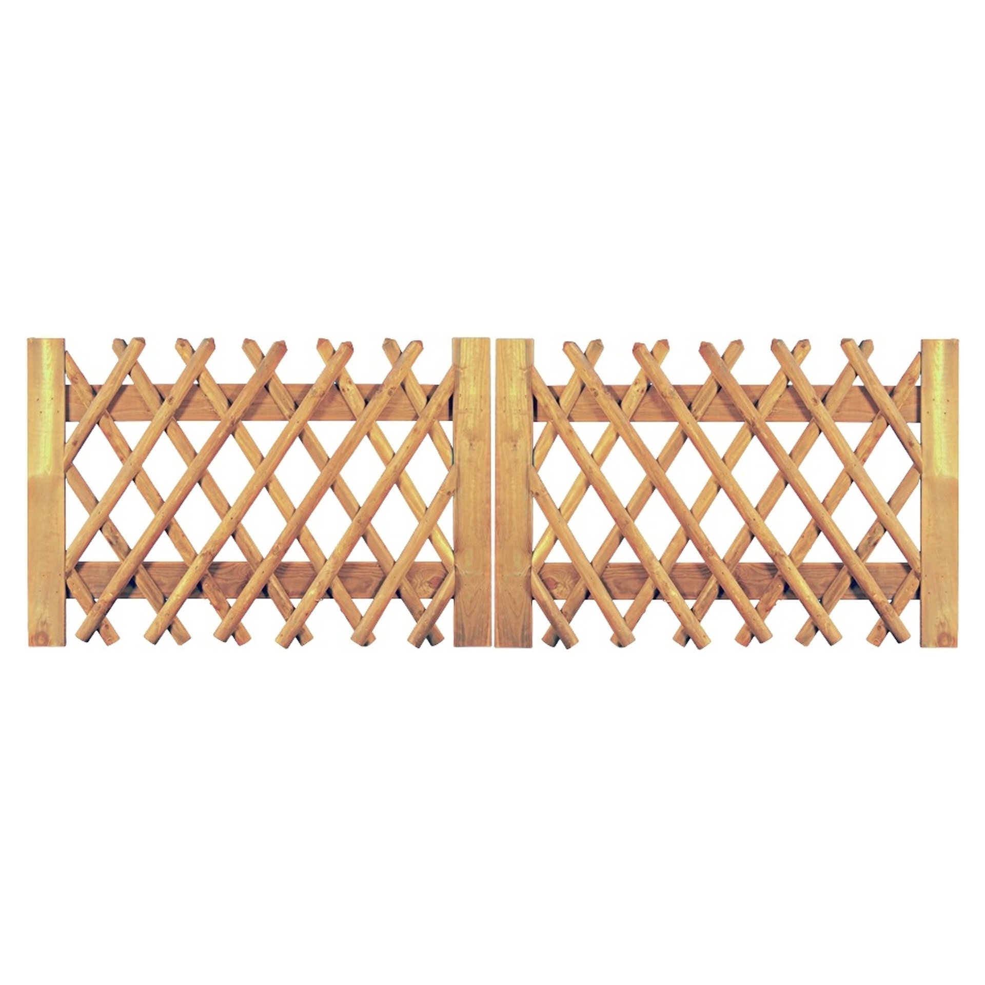 Jägerzaun Doppeltor Latten 55 mm, kdi braun 1 Jägerzaun Doppeltor Latten 55 mm, kdi braun