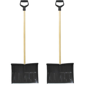 2 x Schneeschieber aus Kunststoff Schwarz