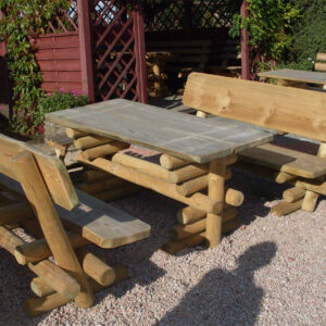 Sitzgruppe Rustikal Bohlenbelag 150 - 300 cm