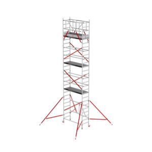 Altrex RS TOWER 54 - Aluminium Klappgerüst schmal - 0.75 x 1.85 m Holz Plattform, Arbeitshöhe 7,80m