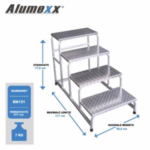 ASC Group Montagetreppe mit Riffelblech 4 Stufen