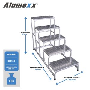 ASC Group Montagetreppe mit Riffelblech 5 Stufen