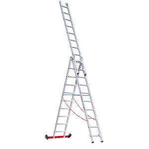 Euroline Alu-Mehrzweckleiter 3-teilig Nr. 30778, rollbar 3x10
