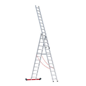 Euroline Alu-Mehrzweckleiter 3-teilig Nr. 30778, rollbar 3x13
