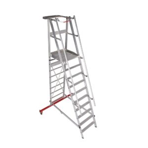 Euroline Alu-Podestleiter, fahr- und klappbar Nr. 32777 1x10