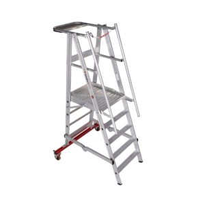 Euroline Alu-Podestleiter, fahr- und klappbar Nr. 32777 1x5