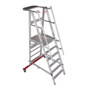 Euroline Alu-Podestleiter, fahr- und klappbar Nr. 32777 1x6