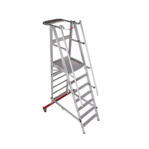 Euroline Alu-Podestleiter, fahr- und klappbar Nr. 32777 1x7