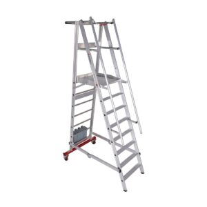 Euroline Alu-Podestleiter, fahr- und klappbar Nr. 32778, 80 kg Ballast 1x8