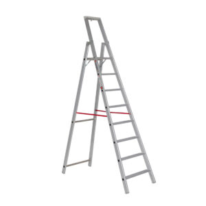 Euroline Alu-Stufenstehleiter mit Sicherheitsbrücke Nr. 22577 1x8