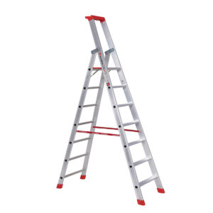Euroline Alu-Stufenstehleiter mit Sicherheitsbrücke Nr. 32577 1x7
