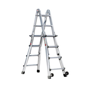 Euroline Alu-Vario-Klappleiter mit Rollen (Montagesatz) für ein Außenteil Nr. 31621 4x4 Teleskopleiter