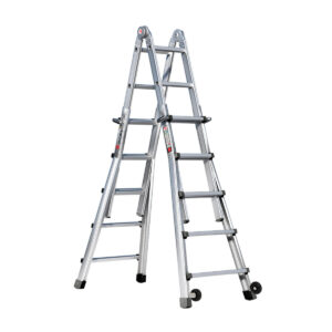 Euroline Alu-Vario-Klappleiter mit Rollen (Montagesatz) für ein Außenteil Nr. 31621 4x5 Teleskopleiter