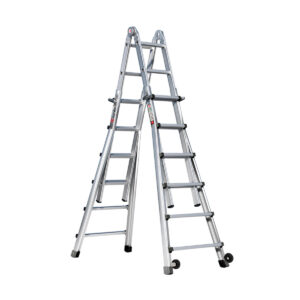 Euroline Alu-Vario-Klappleiter mit Rollen (Montagesatz) für ein Außenteil Nr. 31621 4x6 Teleskopleiter